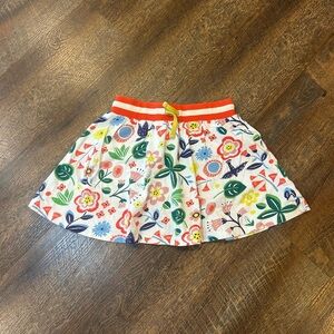 Mini Boden Floral Print Skirt in White, Green, Red, Blue, Yellow